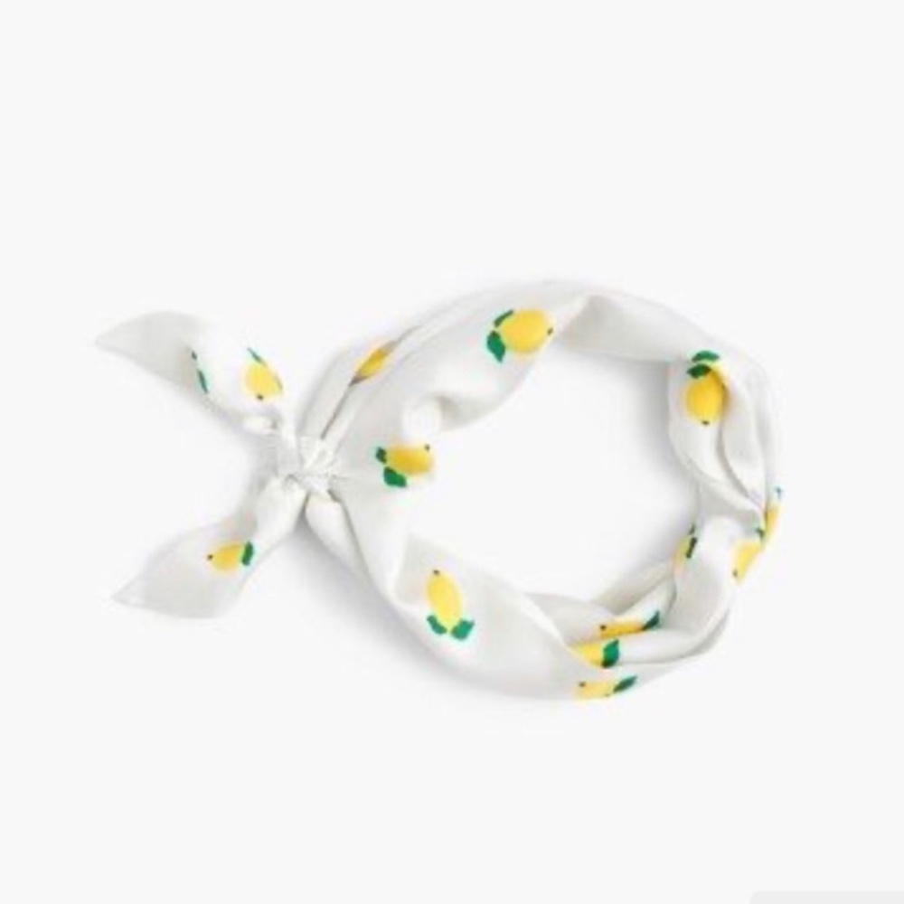 🍋 100% Silk Lemon Print JCrew Scarf Twilly